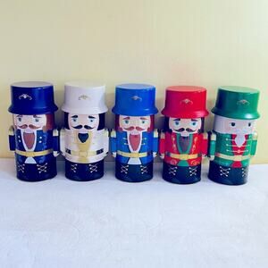 5 Harrys of London Tin Christmas Soldier Nutcracker Candy Cookies Gift Set